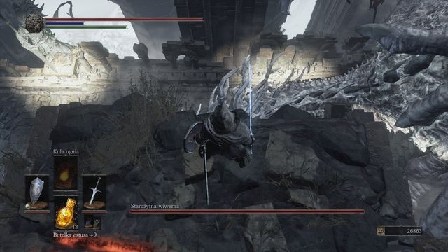 Zeskakując na Wiwernę nie zapomnij o zaatakowaniu. - Starożytna wiwerna | Bossowie w Dark Souls 3 - Dark Souls III - opis przejścia i sekrety