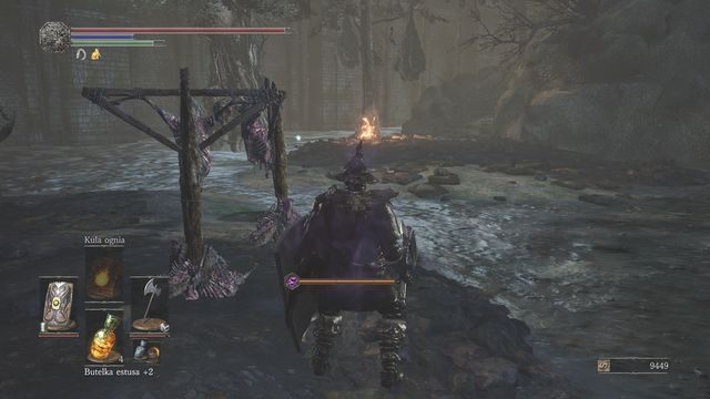 Kawałek dalej będziesz mijał ognisko umiejscowione obok zniszczonych mostów (screen) - Twierdza Farrona | Opis przejścia Dark Souls 3 - Dark Souls III - opis przejścia i sekrety