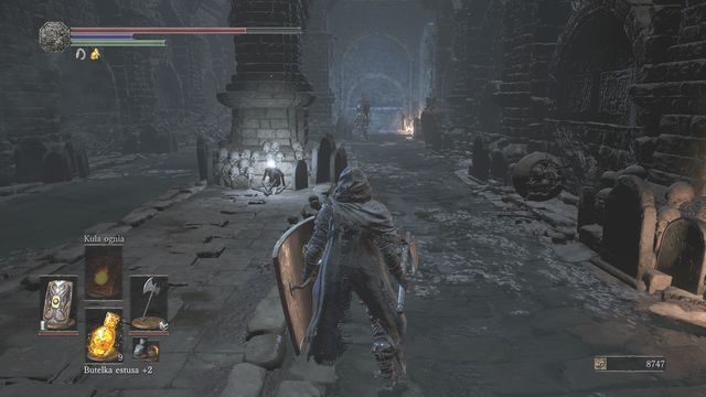 Wróg czyhający na końcu korytarza jest szybki i potrafi również obrzucić Cię pociskami z dystansu. - Carthuskie Katakumby | Opis przejścia Dark Souls 3 - Dark Souls III - opis przejścia i sekrety