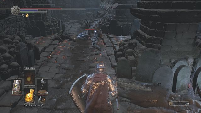 Rycerz spadnie do pomieszczenia po zniszczeniu iluzorycznej ściany. - Niegasnące Jezioro | Opis przejścia Dark Souls 3 - Dark Souls III - opis przejścia i sekrety