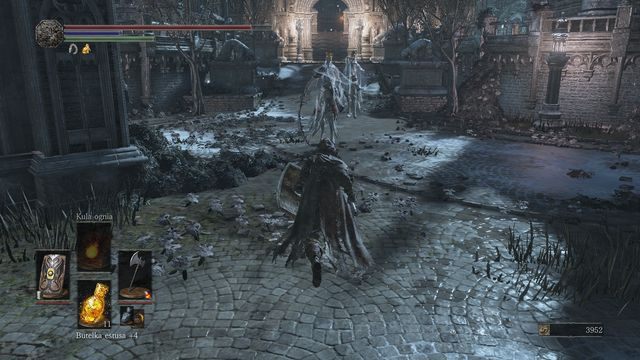 Mroźni rycerze stojący u szczytu schodów, kawałek przed katedrą i Kościołem Yorshki. - Irithyll w Mroźnej Dolinie | Opis przejścia Dark Souls 3 - Dark Souls III - opis przejścia i sekrety