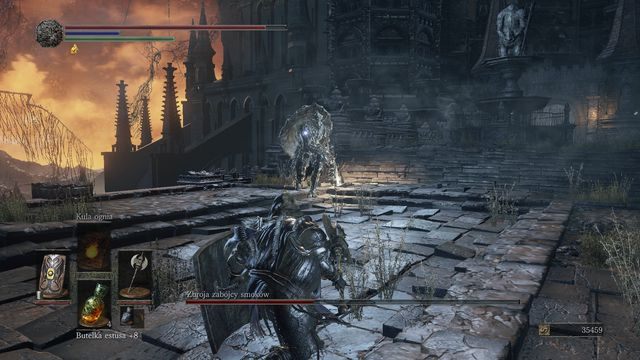 W drugiej fazie walki boss będzie często szarżował, aby skrócić dystans. - Zbroja zabójcy smoków | Bossowie w Dark Souls 3 - Dark Souls III - opis przejścia i sekrety