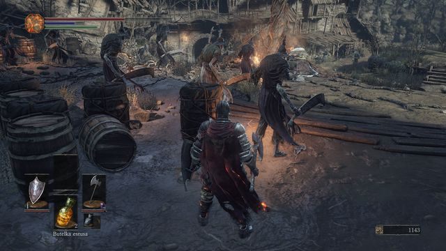 Początkowo możesz zajść od tyłu skrajne grupki przeciwników. - Osada Nieumarłych - Początek | Opis przejścia Dark Souls 3 - Dark Souls III - opis przejścia i sekrety