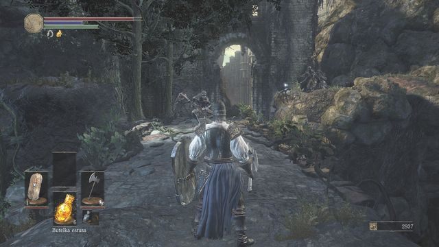 Odciągaj wrogów po kolei, albo szybko przebiegnij przez most, kierując się do ogniska. - Ofiarna Droga | Opis przejścia Dark Souls 3 - Dark Souls III - opis przejścia i sekrety