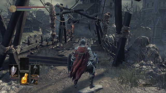 Inna droga wiedzie przez wskazany most. - Osada Nieumarłych - od dużego placu, droga w prawo przez most | Opis przejścia - Dark Souls III - opis przejścia i sekrety
