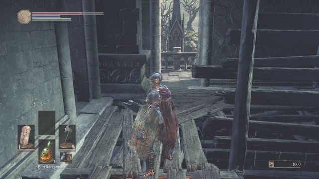 Jadąc windą możesz zeskoczyć w połowie drogi. - Osada Nieumarłych - od dużego placu, droga w prawo przez most | Opis przejścia - Dark Souls III - opis przejścia i sekrety
