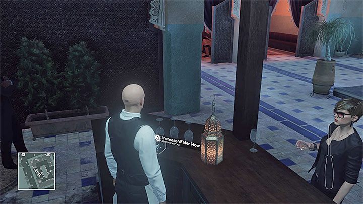 Mechanizm kontrolujący poziom wody jest przy barze - Zamordowanie Kong Tuo-Kwanga | Marrakesz - Dom z piasku | Solucja Hitman - Hitman - poradnik do gry
