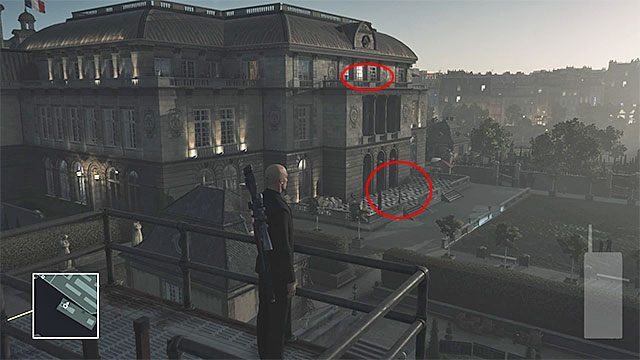 Wejdź na pokład barki i zauważ, że znajduje się tu wieża obserwacyjna, na którą możesz się wspiąć - Hitman: Zamordowanie Viktora i Dalii, Paryż - The Showstopper | Solucja - Hitman - poradnik do gry