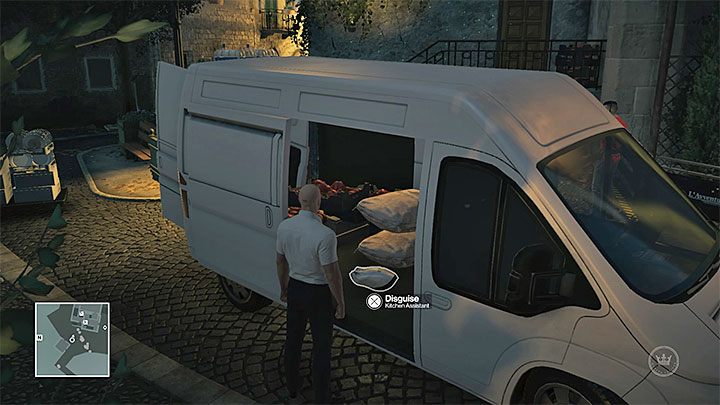 Ukradnij strój z zaparkowanej furgonetki - Hitman: Przebrania i ważne przedmioty, Sapienza - Ikona | Solucja - Hitman - poradnik do gry