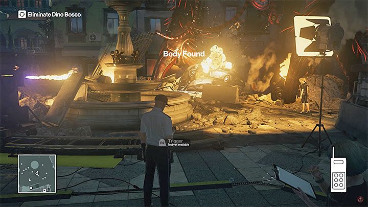 NIE UŻYWAJ OD RAZU detonatora, a jedynie wybierz go z inwentarza - Hitman: Zamordowanie Dino Bosco, Sapienza - Ikona | Solucja - Hitman - poradnik do gry