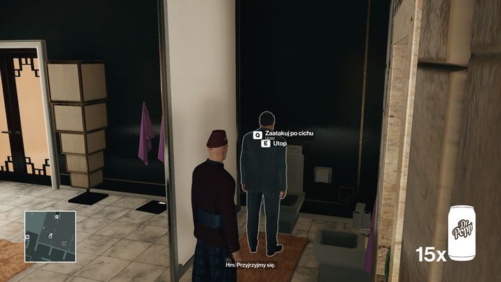 Poczekaj aż Otis wyjdzie za drzwi - wtedy utop Kena. - Zamordowanie Kena Morgana | Bangkok - Klub 27 | Solucja Hitman - Hitman - poradnik do gry