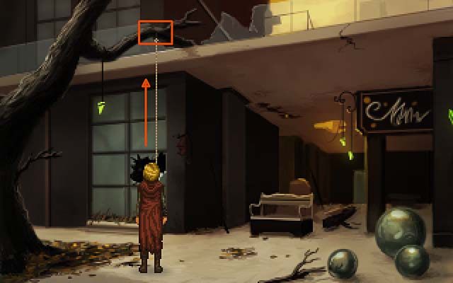 Znalazłszy się na jego tyłach, zabraną z kwatery rebeliantów linę przyczep w ekwipunku do strzały kuszy i wystrzel ją tak, by zaczepić linę o gałąź (kliknij ją celownikiem kuszy) rosnącego przed budynkiem drzewa - Uratuj Denbyego | Akt drugi | Shardlight - Shardlight - poradnik do gry