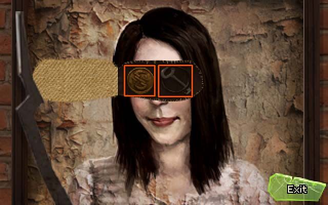 Obadaj go w zbliżeniu, po czym czubkiem szrapnela (przesuwając nim od prawej do lewej z wciśniętym LPM) oderwij kawałek płótna na wysokości oczu - Odnajdź Żniwiarza | Akt drugi | Shardlight - Shardlight - poradnik do gry