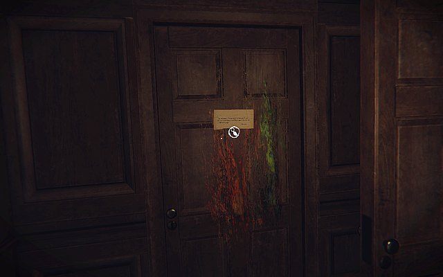 Po odczytaniu komunikatu dowiadujesz się, że klucze do tego pokoju znajdują się w gabinecie - Prolog | Opis przejścia Layers of Fear - Layers of Fear - poradnik do gry