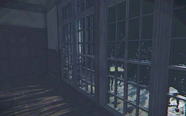 Wyjdź przez framugę po wysadzonych drzwiach i wejdź do kolejnego, mocno przeszklonego pomieszczenia - Krok 3 - Podkład | Opis przejścia Layers of Fear - Layers of Fear - poradnik do gry