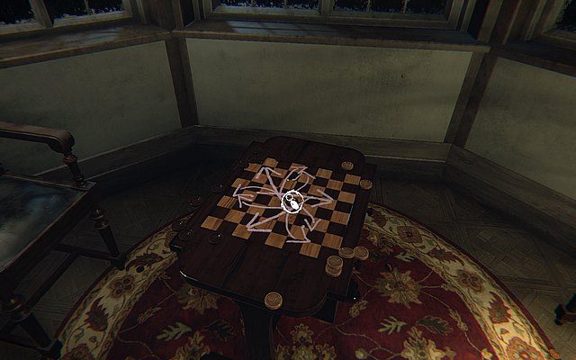 Potem skieruj swój wzrok na szachownicę - kliknij na nią, co uruchomi echo z przeszłości - Krok 4 - Pędzel | Opis przejścia Layers of Fear - Layers of Fear - poradnik do gry