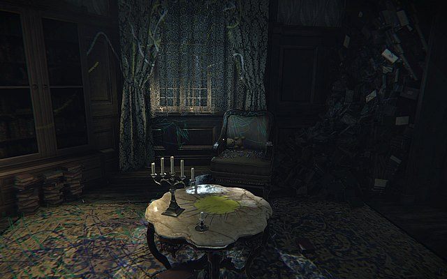 W kolejnym, już znacznie bardziej pomalowanym pokoju, pojawią się dwie laleczki, po czym przejdź do następnego pokoju - Krok 4 - Pędzel | Opis przejścia Layers of Fear - Layers of Fear - poradnik do gry