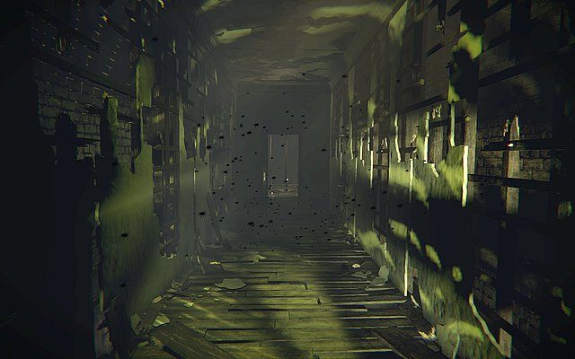 Wyjdź z pokoju i idź korytarzem do momentu, w którym nie zobaczysz ducha - wówczas zawróć i wróć do tego samego pomieszczenia, z którego wyszedłeś - Krok 6 - Świadek | Opis przejścia Layers of Fear - Layers of Fear - poradnik do gry