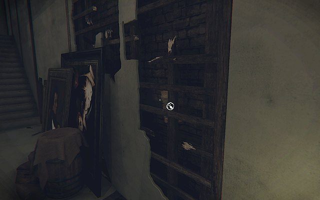 Krok pierwszy - Pierwszy rysunek znajdziemy w wyrwie w ścianie, po upadku do piwnicy - Rysunki gryzoni | Sekrety Layers of Fear - Layers of Fear - poradnik do gry