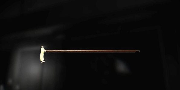 Krok drugi - po chwilowym przyglądaniu się na obraz, z którego wylewa się farba - na zewnątrz pojawi się laska, na którą trzeba kliknąć - Echa z przeszłości | Sekrety Layers of Fear - Layers of Fear - poradnik do gry