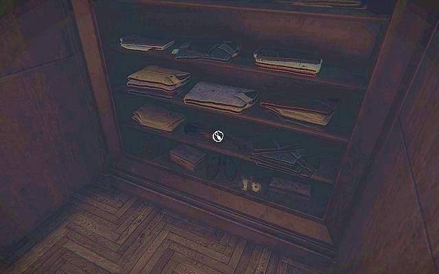 Krok drugi - po otworzeniu szafy w pokoju z gramofonem wyciągnij skrzypce - Echa z przeszłości | Sekrety Layers of Fear - Layers of Fear - poradnik do gry