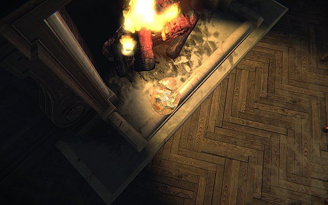 Krok piąty - przy zapalonym kominku znajdziesz paletę farb - Echa z przeszłości | Sekrety Layers of Fear - Layers of Fear - poradnik do gry