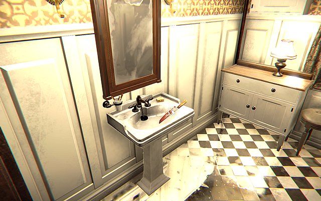 Krok szósty - w łazience na umywalce - nóż - Echa z przeszłości | Sekrety Layers of Fear - Layers of Fear - poradnik do gry