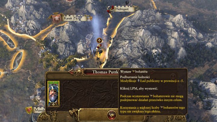 Każdego bohatera można wystawić w prowincji. - Korzystanie z bohaterów | Bohaterowie | Total War Warhammer - Total War: Warhammer - poradnik do gry