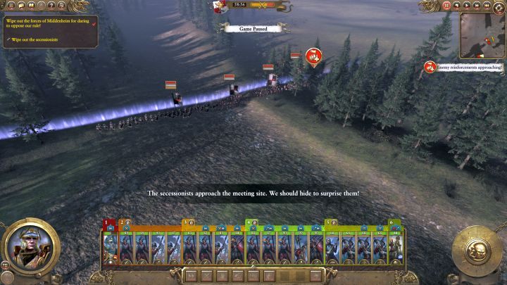 Po krótkiej chwili z południa przybędą posiłki wroga. - Kampania - opis przejścia i porady | Imperium | Total War Warhammer - Total War: Warhammer - poradnik do gry