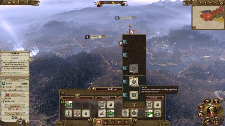 Rozbudowa wszystkich osad niestety zajmie trochę czasu. - Kampania - opis przejścia i porady | Imperium | Total War Warhammer - Total War: Warhammer - poradnik do gry