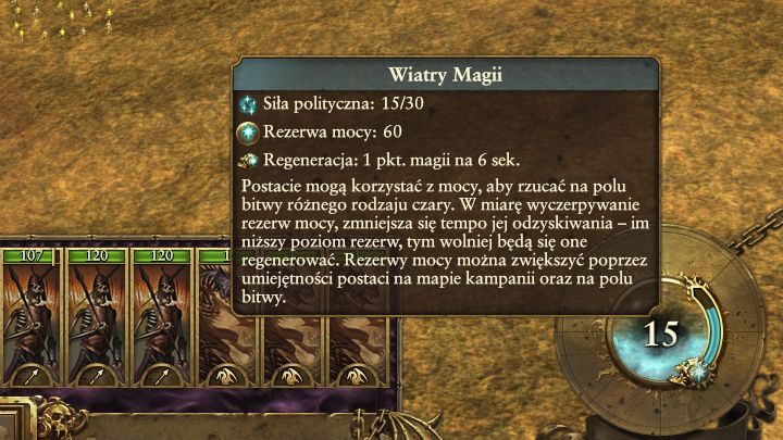 Stan Wiatrów Magii podczas walki widoczny jest w prawym dolnym rogu ekranu. - Czym są Wiatry Magii | Magia i Wiatry Magii | Total War Warhammer - Total War: Warhammer - poradnik do gry