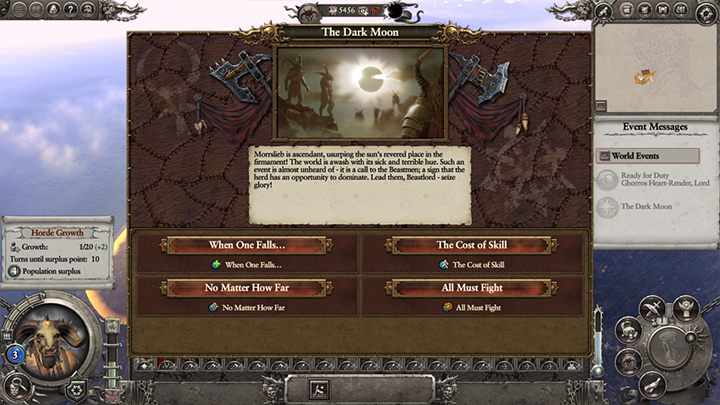 Cykl księżyca będzie wymuszał na tobie podjęcie wyboru co kilka tur. - Charakterystyka | Zwierzoludzie | Total War Warhammer - Total War: Warhammer - poradnik do gry