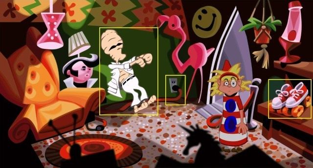 Udaj się na piętro i wejdź do pokoju, znajdującego się za drugimi drzwiami - Przywróć zasilanie kapsuły Laverne | Opis przejścia - Day of the Tentacle: Remastered - poradnik do gry