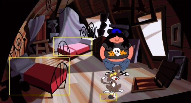 Przełącz się na Hoagiego i wyjdź po schodach na poddasze (możesz to też zrobić przez komin w pokoju z kominkiem) - Przywróć zasilanie kapsuły Laverne | Opis przejścia - Day of the Tentacle: Remastered - poradnik do gry