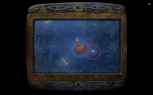 Na powyższym obrazku widać, że w przestrzeni kosmicznej pojawił się nowy obiekt - Uwolnij Księżyc | Planeta Wulkanów Samorost 3 - Samorost 3 - poradnik do gry