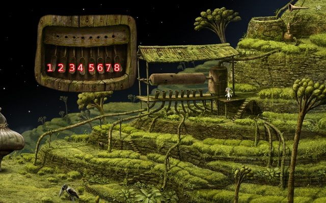 Na powyższym obrazku widoczna jest numeracja na potrzeby bieżącego zadania - Wejdź do wieży | Planeta mnichów Samorost 3 - Samorost 3 - poradnik do gry