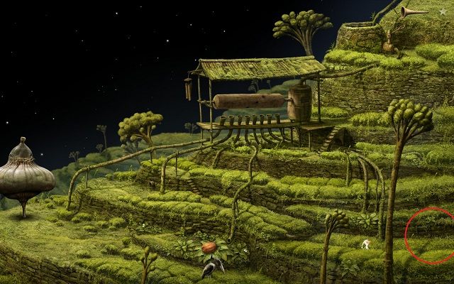 Przejście do kolejnej lokacji znajduje się w tym punkcie na mapie - Wejdź do wieży | Planeta mnichów Samorost 3 - Samorost 3 - poradnik do gry