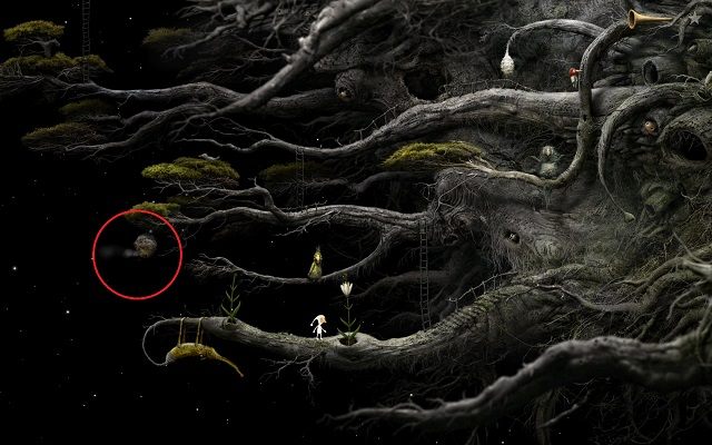 W momencie kiedy na łodydze pojawi się kwiat kliknij LPM na gniazdo pszczół zaznaczone na obrazku - Zdobądź nasiona | Wielka Kłoda Samorost 3 - Samorost 3 - poradnik do gry