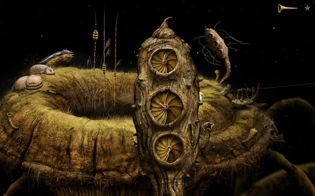 Zbliżenie rośliny możliwe jest za pośrednictwem kliknięcia na nią LPM - Zdobądź klej | Włochata Planeta Samorost 3 - Samorost 3 - poradnik do gry