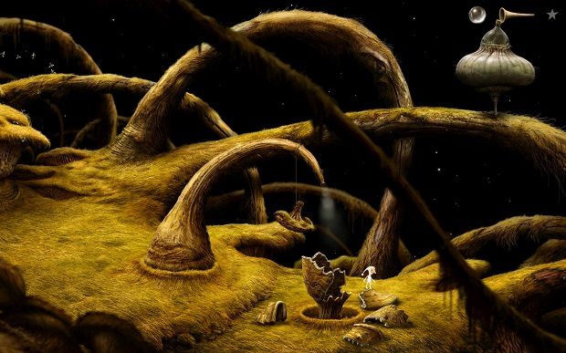 Po nałożeniu kleju na wszystkie elementy ułóż je przeciągając LPM pojedyncze elementy i osadzając je na podstawie naczynia - Zdobądź klej | Włochata Planeta Samorost 3 - Samorost 3 - poradnik do gry