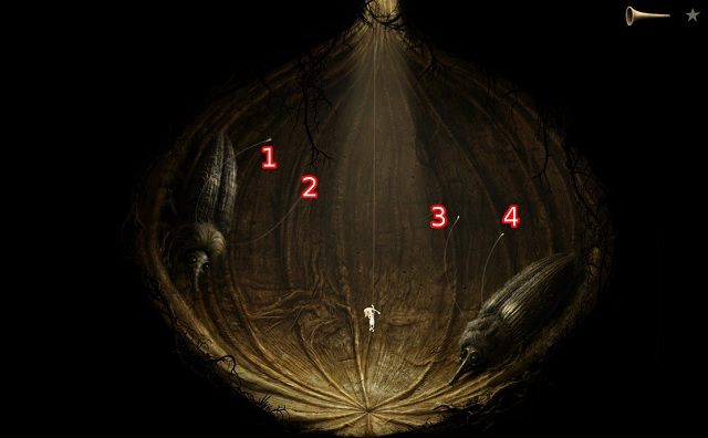 Pierwsza sekwencja: 1, 3, 3, 2, 4, 1 - Zdobądź klucz | Włochata Planeta Samorost 3 - Samorost 3 - poradnik do gry