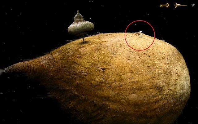 Zejdź na powierzchnię komety i ponownie wejdź do wcześniej otwartej jaskini - Zmień trasę Włochatej Komety | Włochata Planeta Samorost 3 - Samorost 3 - poradnik do gry