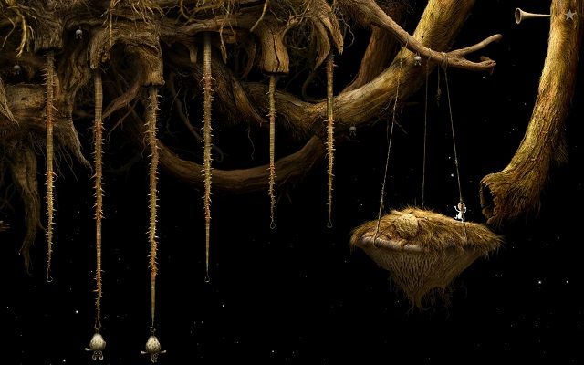 Korzystając z przejścia, które odsłonił żółw przeniesie cię do sekcji widocznej na powyższym obrazku - Napełnij naczynie | Włochata Planeta Samorost 3 - Samorost 3 - poradnik do gry