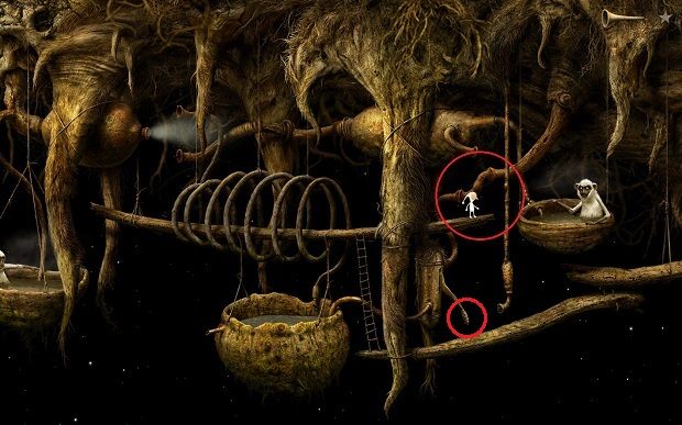 Po napełnieniu dużego zbiornika przenieś łącznym do rur nad pompą - Napełnij naczynie | Włochata Planeta Samorost 3 - Samorost 3 - poradnik do gry