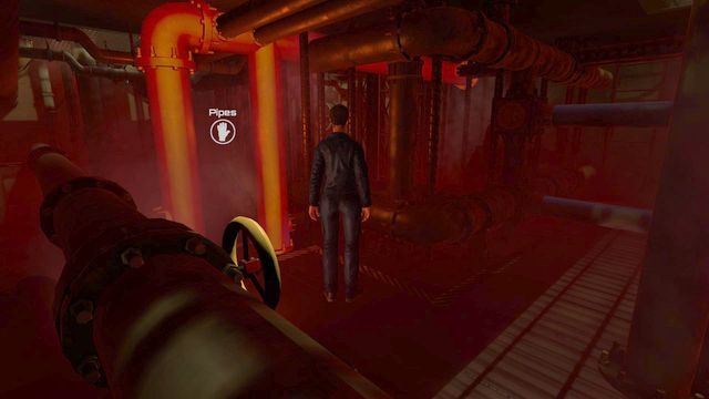 Po zejściu na niższe piętro, przechodź przez rury, a dotrzesz do miejsca pokazanego na obrazku - Rozdział 3 | Opis przejścia The Descendant - The Descendant - poradnik do gry