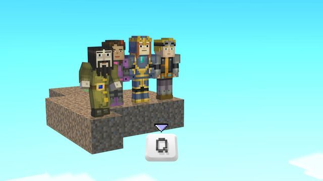 Po krótkiej rozmowie zacznij naciskać pojawiające się na ekranie przyciski by stworzyć most, którym dostaniecie się do miasta - Rozdział 3 | Epizod 5 - Order Up! | Minecraft Story Mode - Minecraft: Story Mode - poradnik do gry