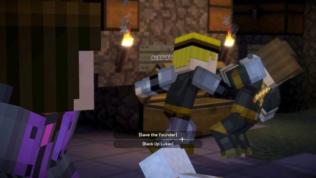 Kolejny ważny wybór dotyczy sytuacji, w której musisz uratować jednego z ludzi - Ważne wybory | Epizod 5 - Order Up! | Minecraft Story Mode - Minecraft: Story Mode - poradnik do gry