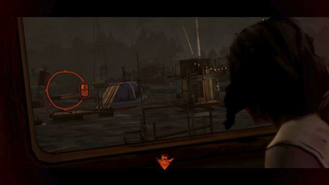 Podczas pobytu na łodzi, wychyl się i spójrz na małą łódkę pokazaną na obrazku by dać znak twoim towarzyszom o potencjalnej drodze ucieczki - Rozdział 1 | Epizod 2 - Give No Shelter - The Walking Dead: Michonne - poradnik do gry