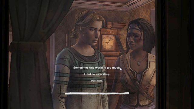 Kolejny ważny wybór odnosi się do wydarzeń w domu Samanthy - Ważne wybory | Epizod 2 - Give No Shelter - The Walking Dead: Michonne - poradnik do gry