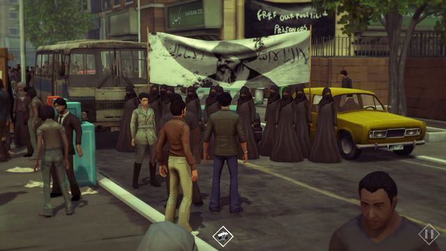 Tutaj otrzymamy wpis Divided Religious Front, a po prawej od nich - kasetę. - Rozdziały 1-9 | Stories 1979 Revolution - 1979 Revolution - poradnik do gry